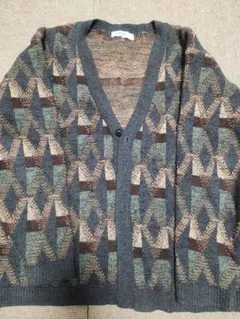 INHERIT 幾何学模様 カーディガン