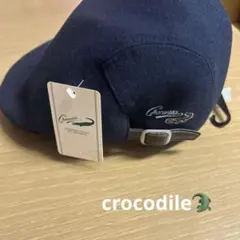 Crocodile ネイビーキャップ バックストラップ付き