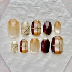 124. Coffee time 【現品あり】 ネイルチップ サイズオーダー可