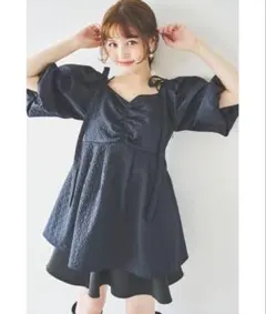 【dazzlin ダズリン】【翌日発送】2WAYリボンジャガードブラウスのサムネイル