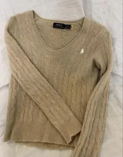 Polo Ralph Lauren ケーブル編み Vネックセーター XS