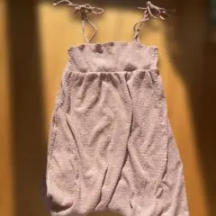 リブ編みストラップ付きキャミソール ピンク