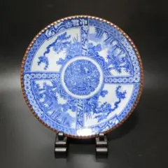 明治〜大正 伊万里 イゲ皿 印判皿 染付 大皿 ① 骨董品 アンティーク