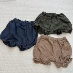 フリル付きショートパンツ3点セット　90