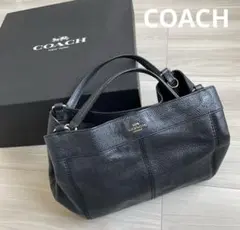 ［COACH ］ブラック レザー ハンドバッグ