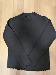 GU　ジーユー　長袖カットソー　リブ　140サイズ　ブラック　キッズ