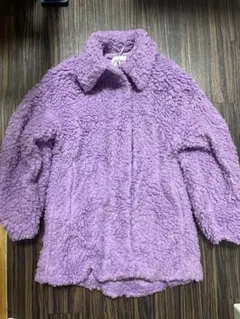 新品未使用　ZARA ボアコート　ステンカラーコート　紫　パープル　XS