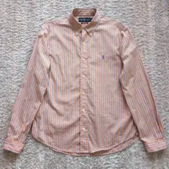 RALPH LAUREN 長袖 シャツ ストライプ オレンジ М