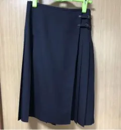 アリスバーリースカート　7号　ネイビー　プリーツスカート　巻きスカート風