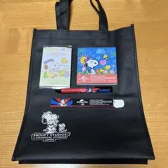 未使用　USJ スヌーピー メモ帳　 3色ボールペン　不織布エコバッグ　日本生命