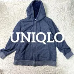 良品✨UNIQLO フリース裏地付きパーカー XL ネイビー