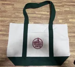 Trader Joe's トートバッグ 大　クリーム色とグリーン　緑
