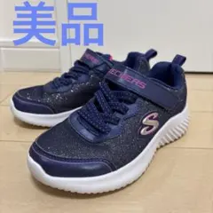 SKECHERS ネイビー グリッター スニーカー19センチ　名前記入なし