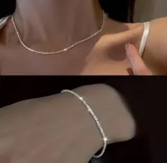 ネックレス ブレスレット 2点セット シルバーカラー