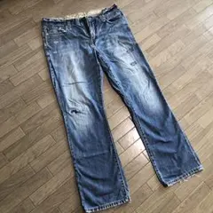 ジーパン(Z. Brands )ダメージ加工 ストレートデニムパンツ