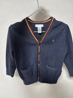 ポロラルフローレン　ネイビー Vネック カーディガン 90