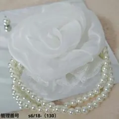 コサージュ　ホワイトローズ　パールネックレス　イヤリング　パーティー　入園式