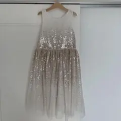 140㎝　H&M スパンコールドレス　フォーマル　発表会　シャンパンゴールド