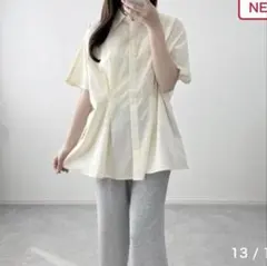 ウエストタックストライプブラウス しまむら kokoさんコラボ kokoolmeのサムネイル