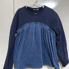 BeBe レイヤード風ストレッチコール　トレーナー140cmのサムネイル