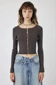 moussy LOOP BUTTON KNIT カーディガン