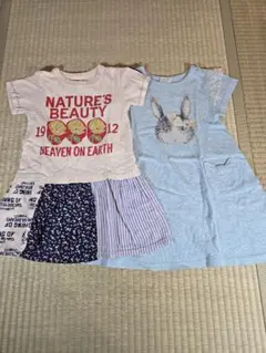 【2点セット】110cm★うさぎワンピース★ラポシェビスキュイ、ジャンクストアー