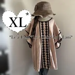 XL*花刺繍*フリル袖ブラウスプルオーバー♪大きいサイズ*レディース