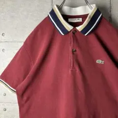 ラコステ LACOSTE ポロシャツ 半袖 日本製 鹿の子 襟ライン 刺繍ロゴ