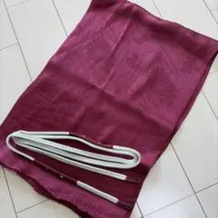 ひ*し様 ■6451■正絹■葡萄色地紋帯揚げ　葡萄色×藍白色帯締めセット■