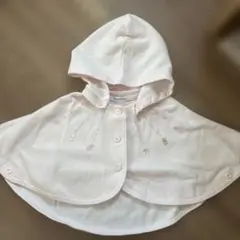 【美品】familiar フード付きベビーポンチョ 60-80
