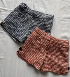 GU ラメ入りショートパンツ　色違い2枚セット　ツイード風　140