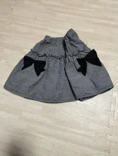 bebe リボン付きチェックスカート 110