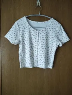 小花柄 半袖クロップドTシャツ