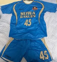 ATHLETA 聖和学園高校 サッカーユニフォーム 上下セット 45 青色　L ATHLETA 聖和学園 サッカーユニフォーム 上下セット 45番 L 青 - メルカリ