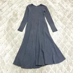 ガリャルダガランテ　グレー 長袖ワッフルカットソーワンピース