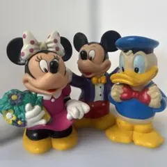 ディズニー 레트로 ソフビ セット ミッキー ドナルド ミニー貯金箱