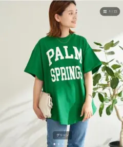 JOURNAL STANDARD ラウンドヘム　ロゴTシャツ　グリーンのサムネイル