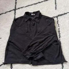 ボリュームスリーブクロップド丈コーデュロイシャツ