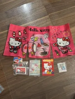 ハローキティ　キーホルダー　のれん　ミニクリアファイル　セット