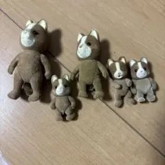 シルバニアファミリー ブラウン犬人形5体セット