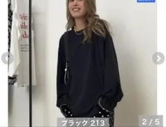 しまむら　SAORI Helm キャンディ　スリーブ　プルオーバー ブラック