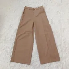 ユニクロ　ワイドチノパンツ　ストレッチ　ワイドフィット　ポケット　綿混　ベージュ