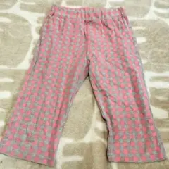 ピンクとグレーのチェック柄ボトムス 130cm~