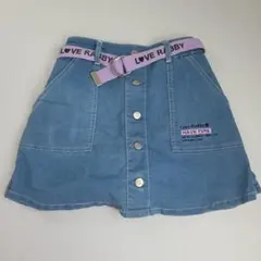 LoveRabby デニム キュロットスカート ベルト付きのサムネイル