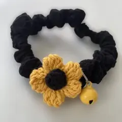 花モチーフのペット用シュシュ首輪