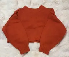 オレンジ クロップドニット Fサイズ