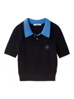 SNIDEL ワンポイントレイヤードポロニットプルオーバー