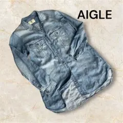 【AIGLE】エーグル　デニム風シャツ