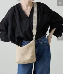 新品未使用】russet モノグラムテープ カゴシンプルショルダーバッグ