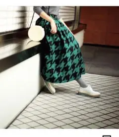 千鳥格子 ロングスカート